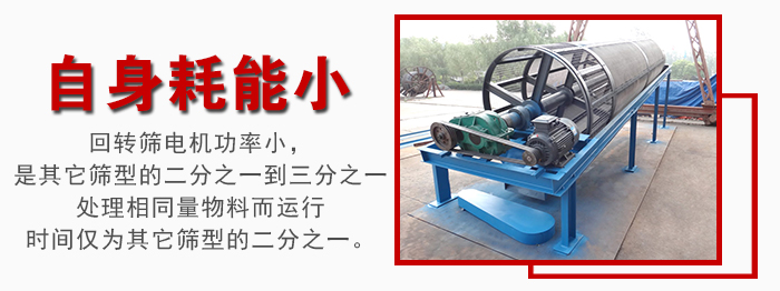 滾筒篩耗能小，使用壽命長(zhǎng)，維修方便